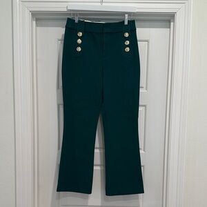 Lilly Pulitzer Dark Teal Ankle Pants with Gold Buttons